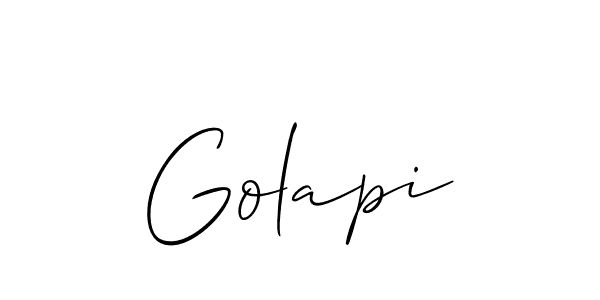 Use a signature maker to create a handwritten signature online. With this signature software, you can design (Allison_Script) your own signature for name Golapi. Golapi signature style 2 images and pictures png