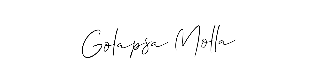 You should practise on your own different ways (Allison_Script) to write your name (Golapsa Molla) in signature. don't let someone else do it for you. Golapsa Molla signature style 2 images and pictures png