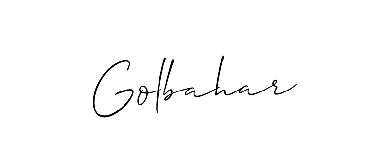 Golbahar stylish signature style. Best Handwritten Sign (Allison_Script) for my name. Handwritten Signature Collection Ideas for my name Golbahar. Golbahar signature style 2 images and pictures png