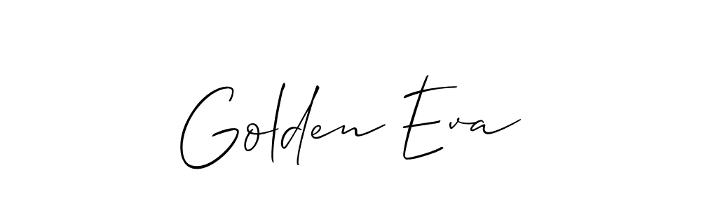 Allison_Script is a professional signature style that is perfect for those who want to add a touch of class to their signature. It is also a great choice for those who want to make their signature more unique. Get Golden Eva name to fancy signature for free. Golden Eva signature style 2 images and pictures png