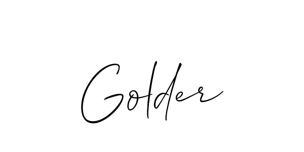 The best way (Allison_Script) to make a short signature is to pick only two or three words in your name. The name Golder include a total of six letters. For converting this name. Golder signature style 2 images and pictures png