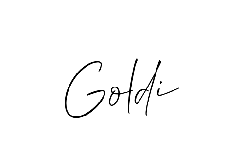 Create a beautiful signature design for name Goldi. With this signature (Allison_Script) fonts, you can make a handwritten signature for free. Goldi signature style 2 images and pictures png