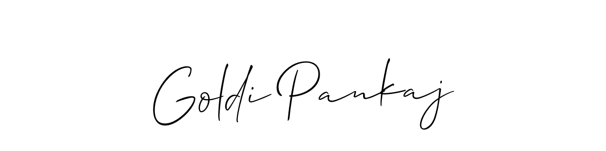 Also You can easily find your signature by using the search form. We will create Goldi Pankaj name handwritten signature images for you free of cost using Allison_Script sign style. Goldi Pankaj signature style 2 images and pictures png