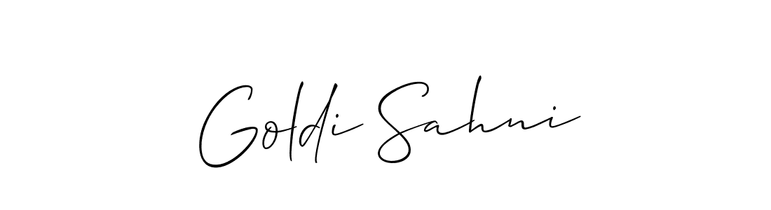 if you are searching for the best signature style for your name Goldi Sahni. so please give up your signature search. here we have designed multiple signature styles  using Allison_Script. Goldi Sahni signature style 2 images and pictures png