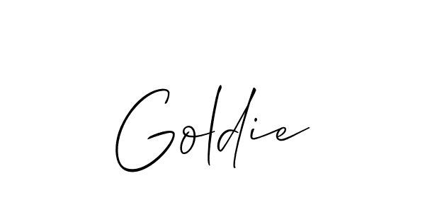 Similarly Allison_Script is the best handwritten signature design. Signature creator online .You can use it as an online autograph creator for name Goldie. Goldie signature style 2 images and pictures png