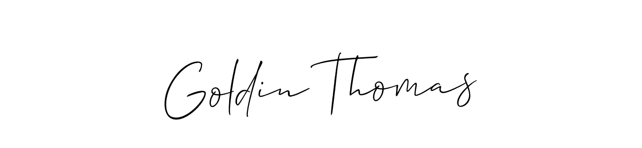 Create a beautiful signature design for name Goldin Thomas. With this signature (Allison_Script) fonts, you can make a handwritten signature for free. Goldin Thomas signature style 2 images and pictures png