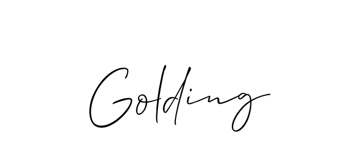 How to make Golding signature? Allison_Script is a professional autograph style. Create handwritten signature for Golding name. Golding signature style 2 images and pictures png