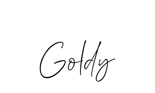 Create a beautiful signature design for name Goldy. With this signature (Allison_Script) fonts, you can make a handwritten signature for free. Goldy signature style 2 images and pictures png