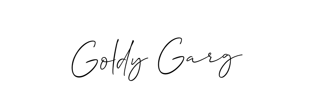 Also we have Goldy Garg name is the best signature style. Create professional handwritten signature collection using Allison_Script autograph style. Goldy Garg signature style 2 images and pictures png