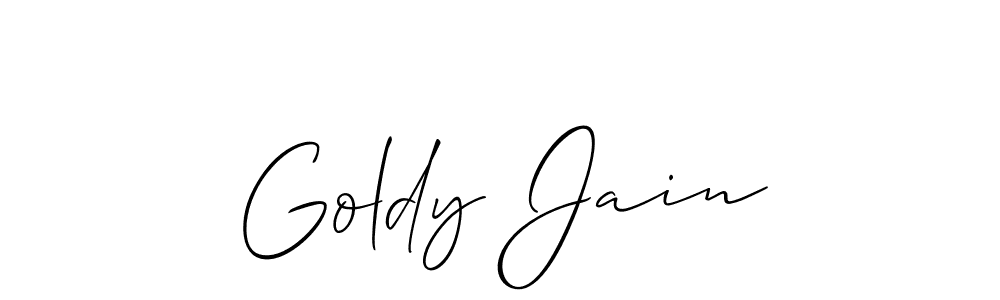 Make a short Goldy Jain signature style. Manage your documents anywhere anytime using Allison_Script. Create and add eSignatures, submit forms, share and send files easily. Goldy Jain signature style 2 images and pictures png