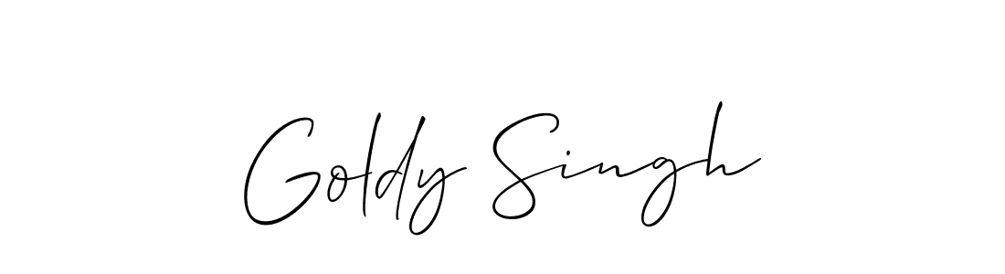Goldy Singh stylish signature style. Best Handwritten Sign (Allison_Script) for my name. Handwritten Signature Collection Ideas for my name Goldy Singh. Goldy Singh signature style 2 images and pictures png