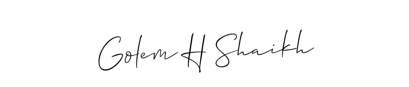 if you are searching for the best signature style for your name Golem H Shaikh. so please give up your signature search. here we have designed multiple signature styles  using Allison_Script. Golem H Shaikh signature style 2 images and pictures png