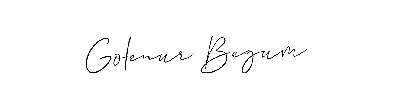 You should practise on your own different ways (Allison_Script) to write your name (Golenur Begum) in signature. don't let someone else do it for you. Golenur Begum signature style 2 images and pictures png