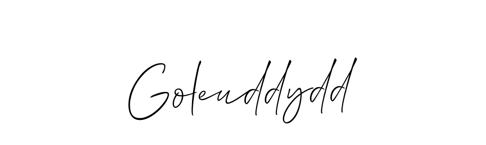 Use a signature maker to create a handwritten signature online. With this signature software, you can design (Allison_Script) your own signature for name Goleuddydd. Goleuddydd signature style 2 images and pictures png