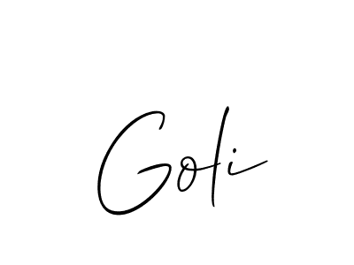 How to make Goli signature? Allison_Script is a professional autograph style. Create handwritten signature for Goli name. Goli signature style 2 images and pictures png