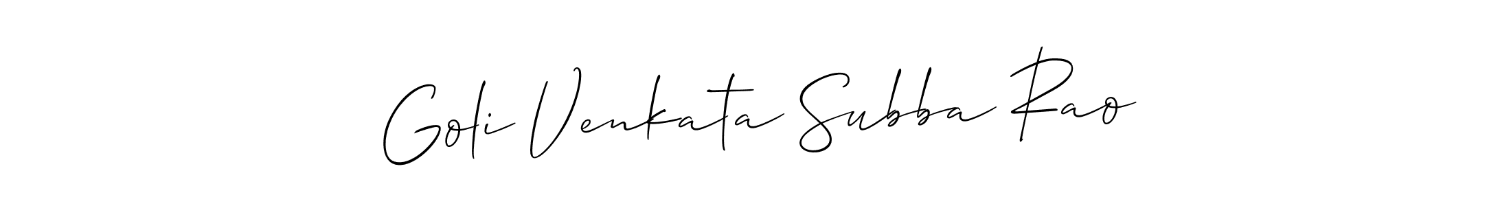 if you are searching for the best signature style for your name Goli Venkata Subba Rao. so please give up your signature search. here we have designed multiple signature styles  using Allison_Script. Goli Venkata Subba Rao signature style 2 images and pictures png