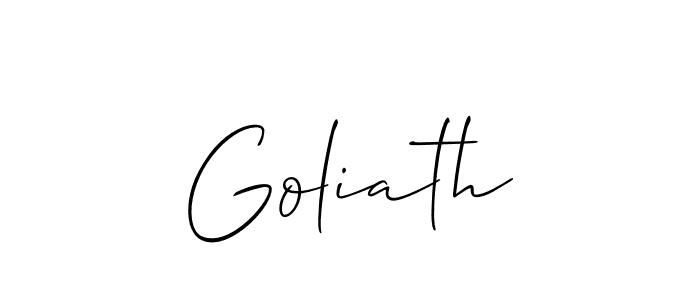 Make a beautiful signature design for name Goliath. With this signature (Allison_Script) style, you can create a handwritten signature for free. Goliath signature style 2 images and pictures png