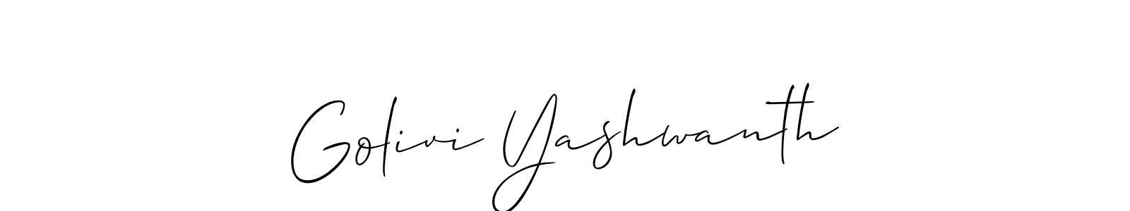 This is the best signature style for the Golivi Yashwanth name. Also you like these signature font (Allison_Script). Mix name signature. Golivi Yashwanth signature style 2 images and pictures png