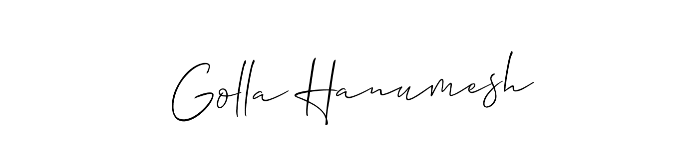 Allison_Script is a professional signature style that is perfect for those who want to add a touch of class to their signature. It is also a great choice for those who want to make their signature more unique. Get Golla Hanumesh name to fancy signature for free. Golla Hanumesh signature style 2 images and pictures png