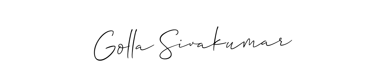 It looks lik you need a new signature style for name Golla Sivakumar. Design unique handwritten (Allison_Script) signature with our free signature maker in just a few clicks. Golla Sivakumar signature style 2 images and pictures png