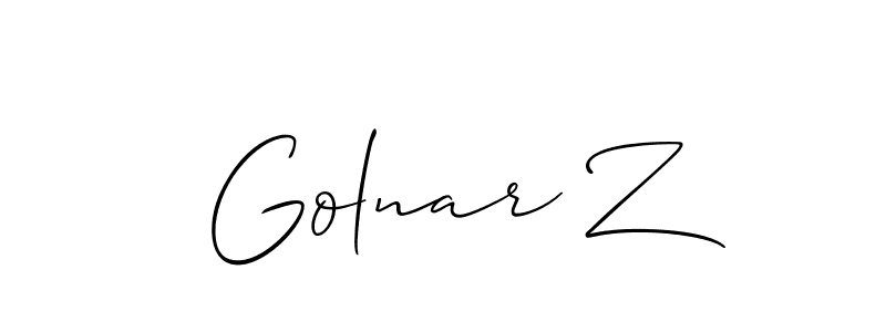 if you are searching for the best signature style for your name Golnar Z. so please give up your signature search. here we have designed multiple signature styles  using Allison_Script. Golnar Z signature style 2 images and pictures png