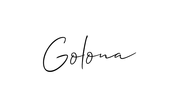 You should practise on your own different ways (Allison_Script) to write your name (Golona) in signature. don't let someone else do it for you. Golona signature style 2 images and pictures png