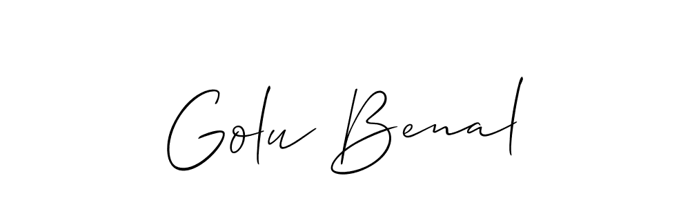 Allison_Script is a professional signature style that is perfect for those who want to add a touch of class to their signature. It is also a great choice for those who want to make their signature more unique. Get Golu Benal name to fancy signature for free. Golu Benal signature style 2 images and pictures png