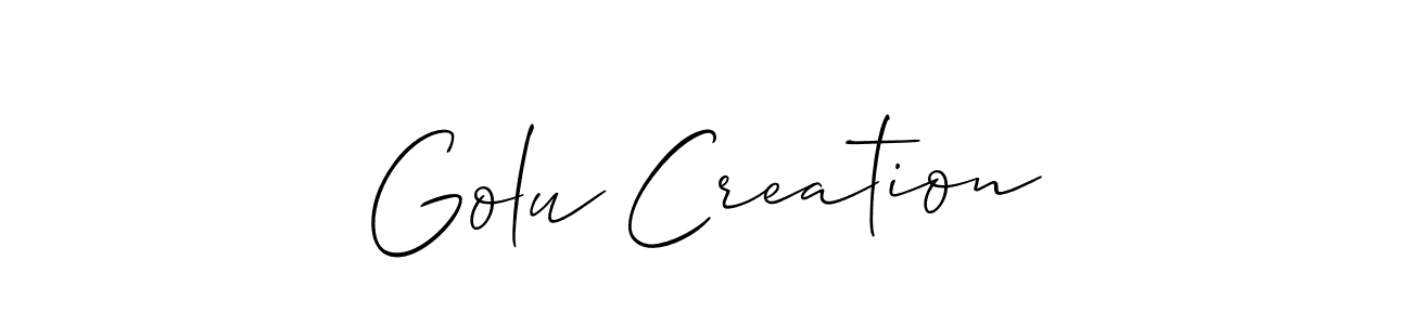 How to make Golu Creation signature? Allison_Script is a professional autograph style. Create handwritten signature for Golu Creation name. Golu Creation signature style 2 images and pictures png