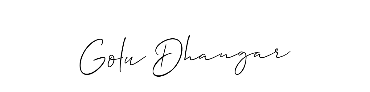 Check out images of Autograph of Golu Dhangar name. Actor Golu Dhangar Signature Style. Allison_Script is a professional sign style online. Golu Dhangar signature style 2 images and pictures png