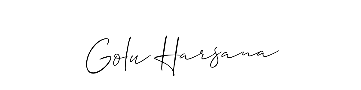 Golu Harsana stylish signature style. Best Handwritten Sign (Allison_Script) for my name. Handwritten Signature Collection Ideas for my name Golu Harsana. Golu Harsana signature style 2 images and pictures png