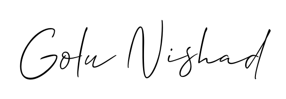 Designed for modern professionals: Golu Nishad name signature crafted with Allison_Script script. Ready for digital PDF workflows. Golu Nishad signature style 2 images and pictures png