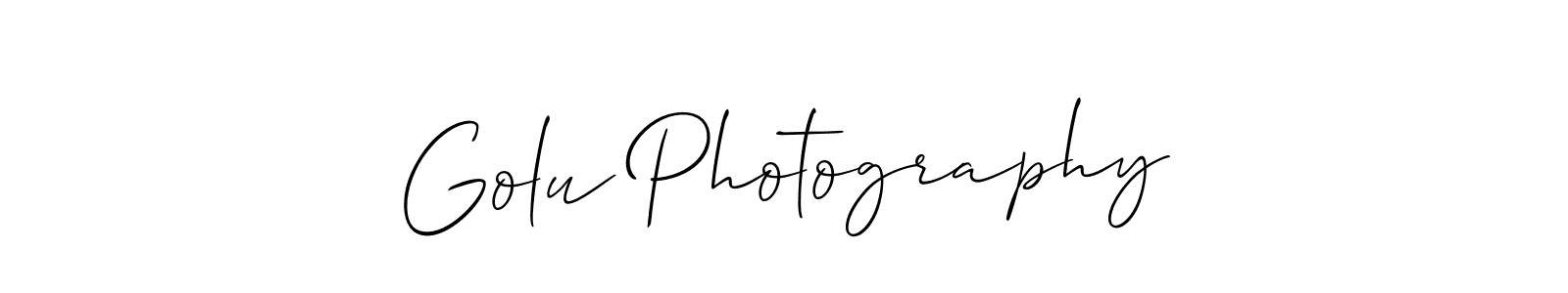 You should practise on your own different ways (Allison_Script) to write your name (Golu Photography) in signature. don't let someone else do it for you. Golu Photography signature style 2 images and pictures png