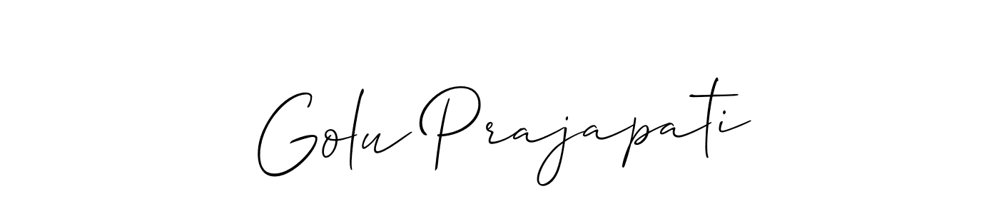 How to Draw Golu Prajapati signature style? Allison_Script is a latest design signature styles for name Golu Prajapati. Golu Prajapati signature style 2 images and pictures png