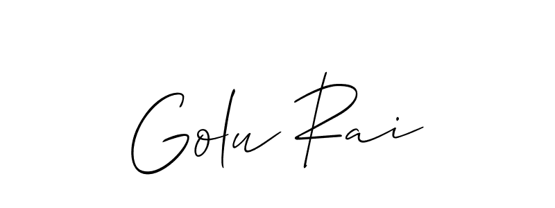 It looks lik you need a new signature style for name Golu Rai. Design unique handwritten (Allison_Script) signature with our free signature maker in just a few clicks. Golu Rai signature style 2 images and pictures png