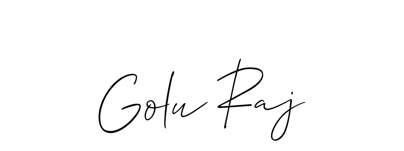 How to make Golu Raj name signature. Use Allison_Script style for creating short signs online. This is the latest handwritten sign. Golu Raj signature style 2 images and pictures png