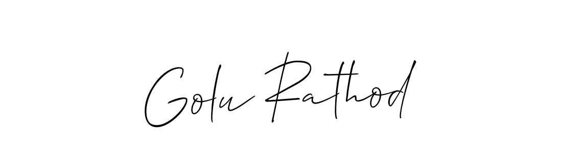 Use a signature maker to create a handwritten signature online. With this signature software, you can design (Allison_Script) your own signature for name Golu Rathod. Golu Rathod signature style 2 images and pictures png