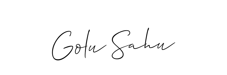 Also You can easily find your signature by using the search form. We will create Golu Sahu name handwritten signature images for you free of cost using Allison_Script sign style. Golu Sahu signature style 2 images and pictures png