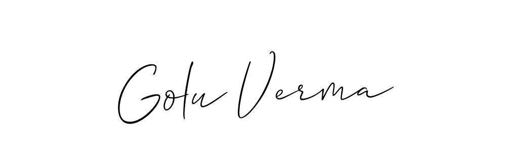 The best way (Allison_Script) to make a short signature is to pick only two or three words in your name. The name Golu Verma include a total of six letters. For converting this name. Golu Verma signature style 2 images and pictures png