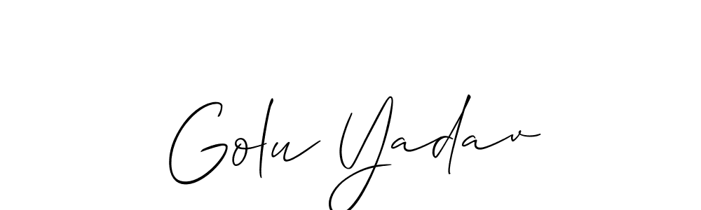 Similarly Allison_Script is the best handwritten signature design. Signature creator online .You can use it as an online autograph creator for name Golu Yadav. Golu Yadav signature style 2 images and pictures png