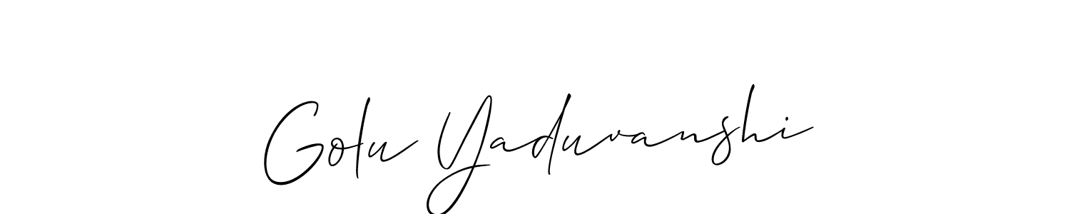 Once you've used our free online signature maker to create your best signature Allison_Script style, it's time to enjoy all of the benefits that Golu Yaduvanshi name signing documents. Golu Yaduvanshi signature style 2 images and pictures png