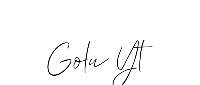 Golu Yt stylish signature style. Best Handwritten Sign (Allison_Script) for my name. Handwritten Signature Collection Ideas for my name Golu Yt. Golu Yt signature style 2 images and pictures png