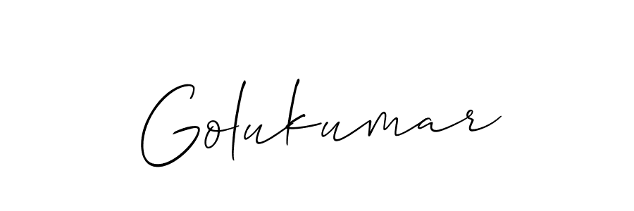 Allison_Script is a professional signature style that is perfect for those who want to add a touch of class to their signature. It is also a great choice for those who want to make their signature more unique. Get Golukumar name to fancy signature for free. Golukumar signature style 2 images and pictures png