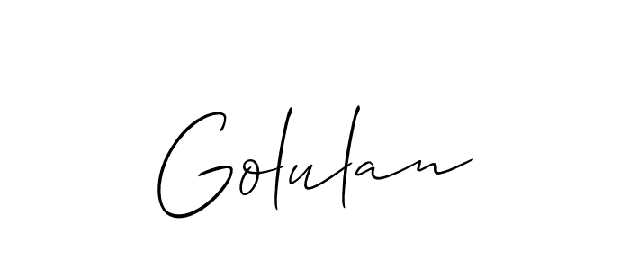 It looks lik you need a new signature style for name Golulan. Design unique handwritten (Allison_Script) signature with our free signature maker in just a few clicks. Golulan signature style 2 images and pictures png