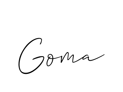 Make a beautiful signature design for name Goma. With this signature (Allison_Script) style, you can create a handwritten signature for free. Goma signature style 2 images and pictures png