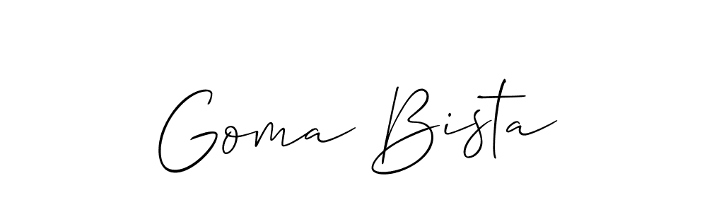 Similarly Allison_Script is the best handwritten signature design. Signature creator online .You can use it as an online autograph creator for name Goma Bista. Goma Bista signature style 2 images and pictures png