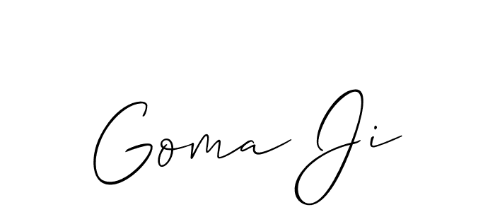 Also You can easily find your signature by using the search form. We will create Goma Ji name handwritten signature images for you free of cost using Allison_Script sign style. Goma Ji signature style 2 images and pictures png