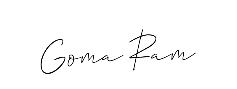 Make a beautiful signature design for name Goma Ram. With this signature (Allison_Script) style, you can create a handwritten signature for free. Goma Ram signature style 2 images and pictures png