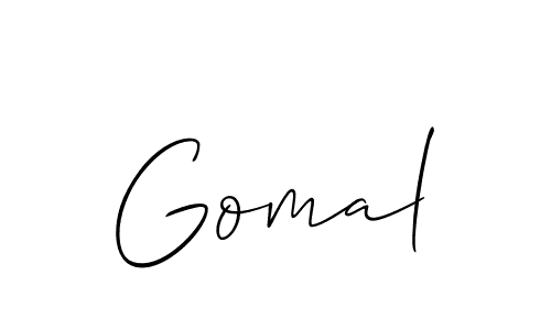 Make a beautiful signature design for name Gomal. With this signature (Allison_Script) style, you can create a handwritten signature for free. Gomal signature style 2 images and pictures png