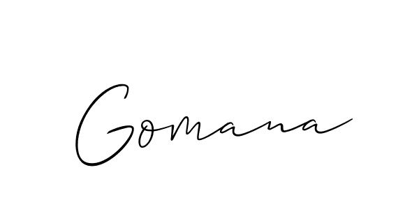 How to make Gomana signature? Allison_Script is a professional autograph style. Create handwritten signature for Gomana name. Gomana signature style 2 images and pictures png