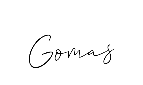 Create a beautiful signature design for name Gomas. With this signature (Allison_Script) fonts, you can make a handwritten signature for free. Gomas signature style 2 images and pictures png